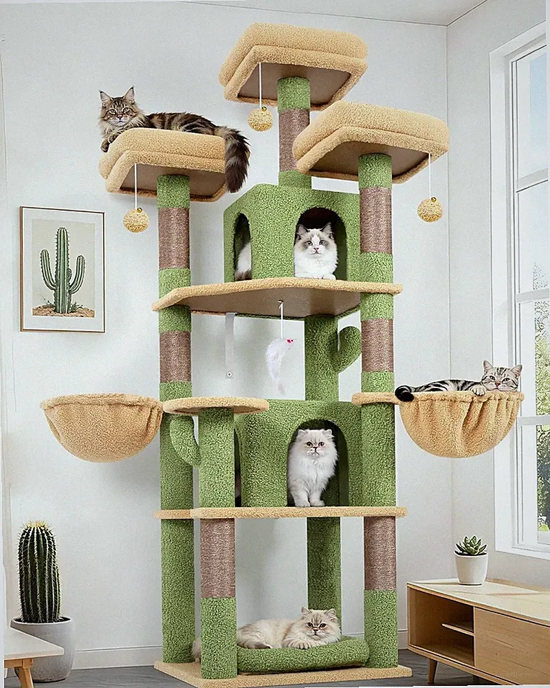 Globlazer Kratzbaum Leoparden 174 cm 3 Sitzstangen 2 Kat