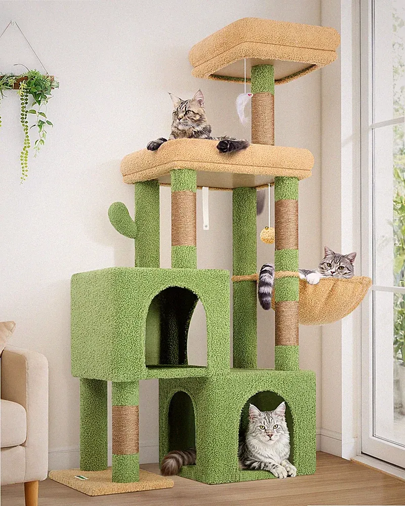 Globlazer S52 Kratzbaum Grün 134 cm Stabiler Kletterturm für große Katzen