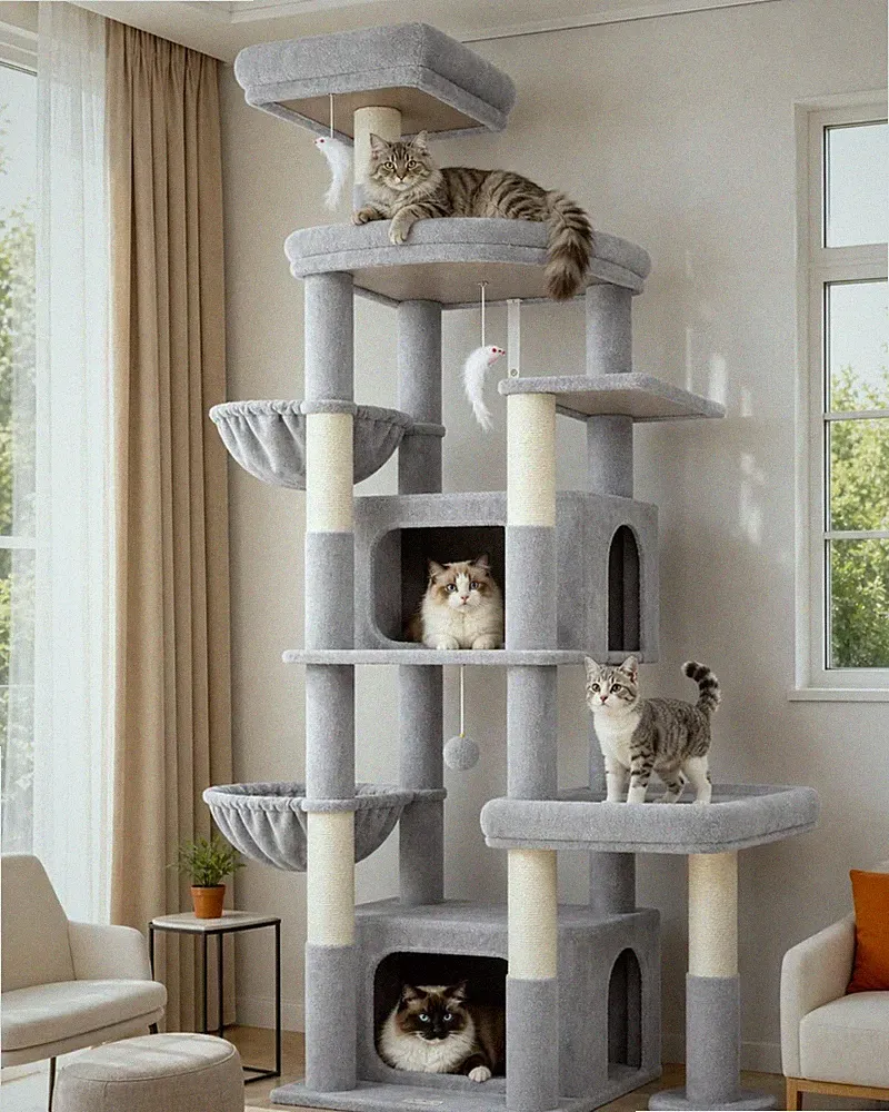 Globlazer S75 Stabiler Kratzbaum 192 cm für große Katzen, einfach montierbar