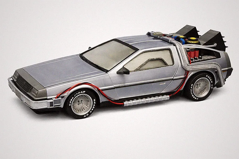 Große 1:12 Back to the Future DeLorean DMC-12 35cm - Opening Doors Time Machine