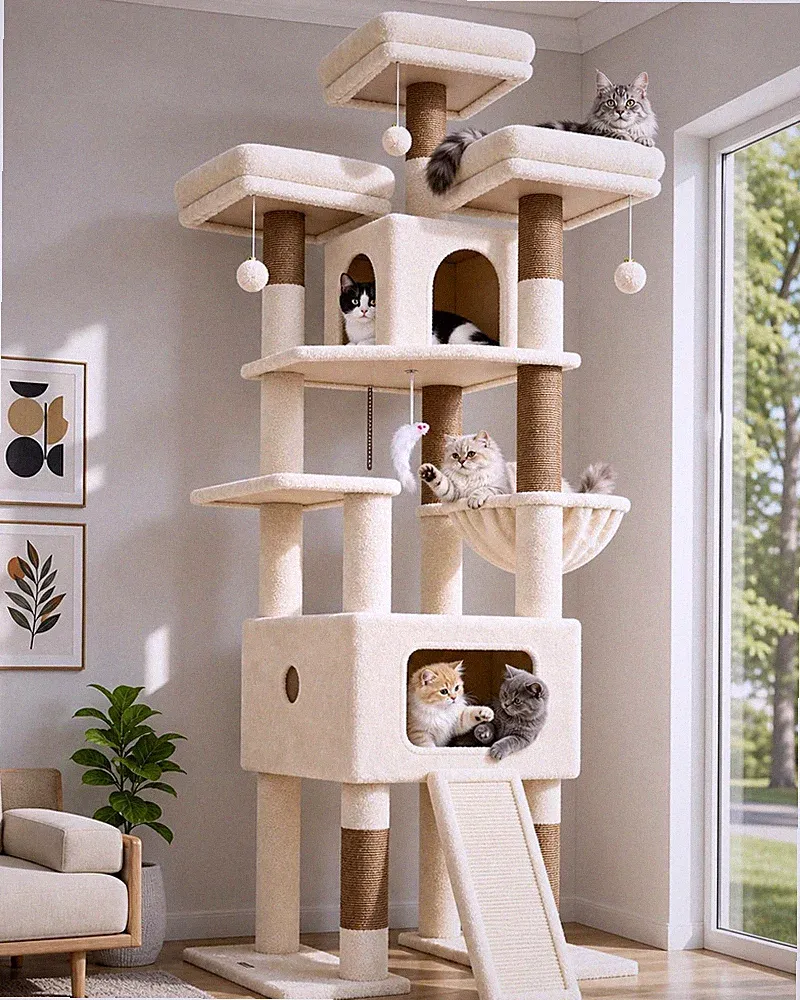 Großer Globlazer F75 Kratzbaum 192 cm beige für XXL Katzen – extrem stabil