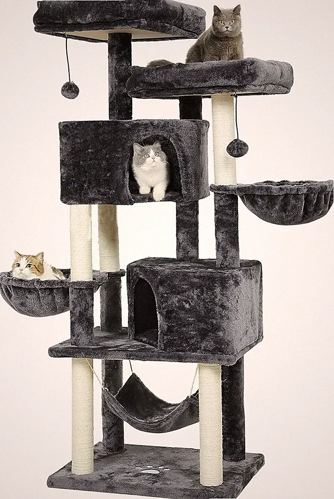 Großer Katzenbaum 153cm mit Plattformen und Sisal für große Katzen