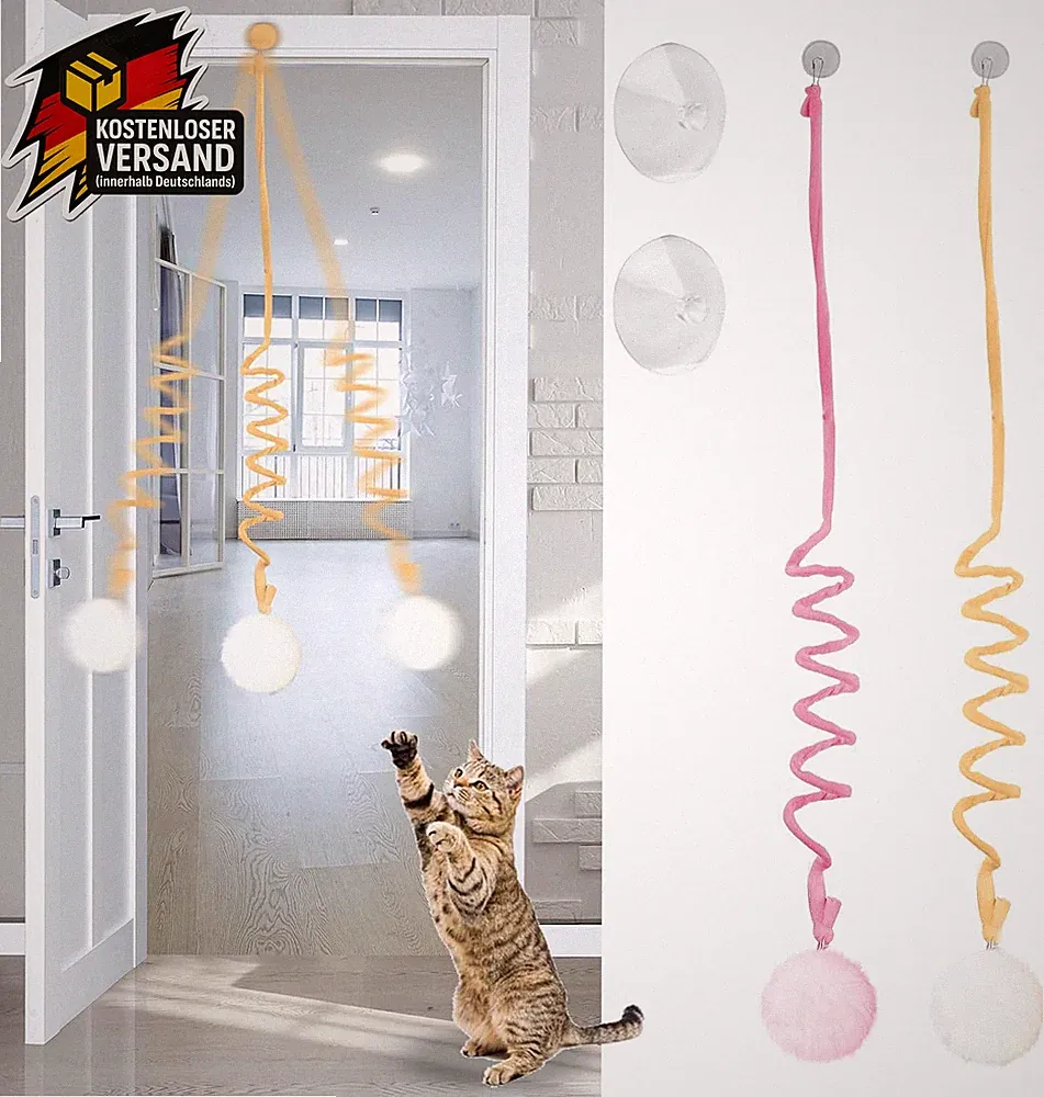 Hängendes Katzenspielzeug Set für Katzen - interaktives, langlebiges Plüschspiel