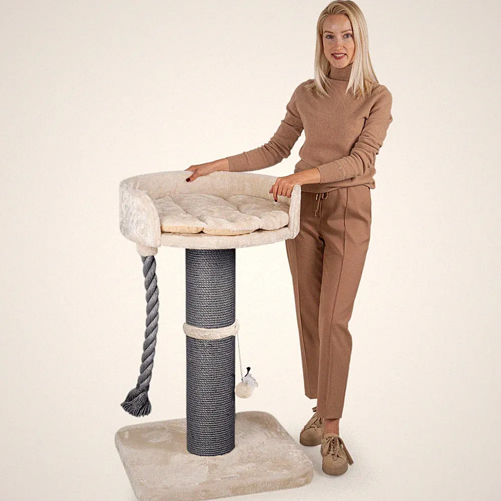 Happypet COMPACT Tower massiver Premium Kratzbaum, für große Katzen, 100 cm Hoch