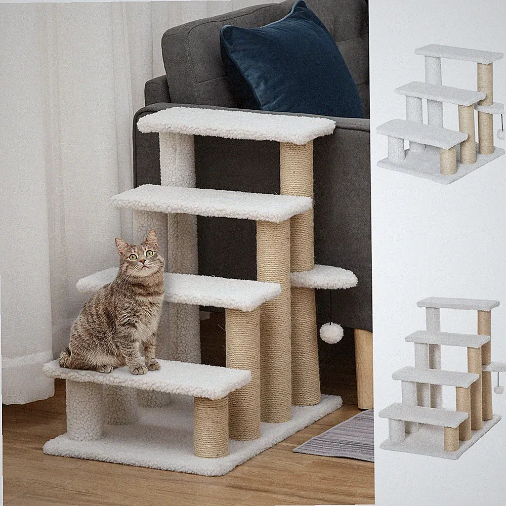 Haustiertreppe Katzenbaum mit Kletterleiter, Kratzbäume für Katzen im Innenbereich