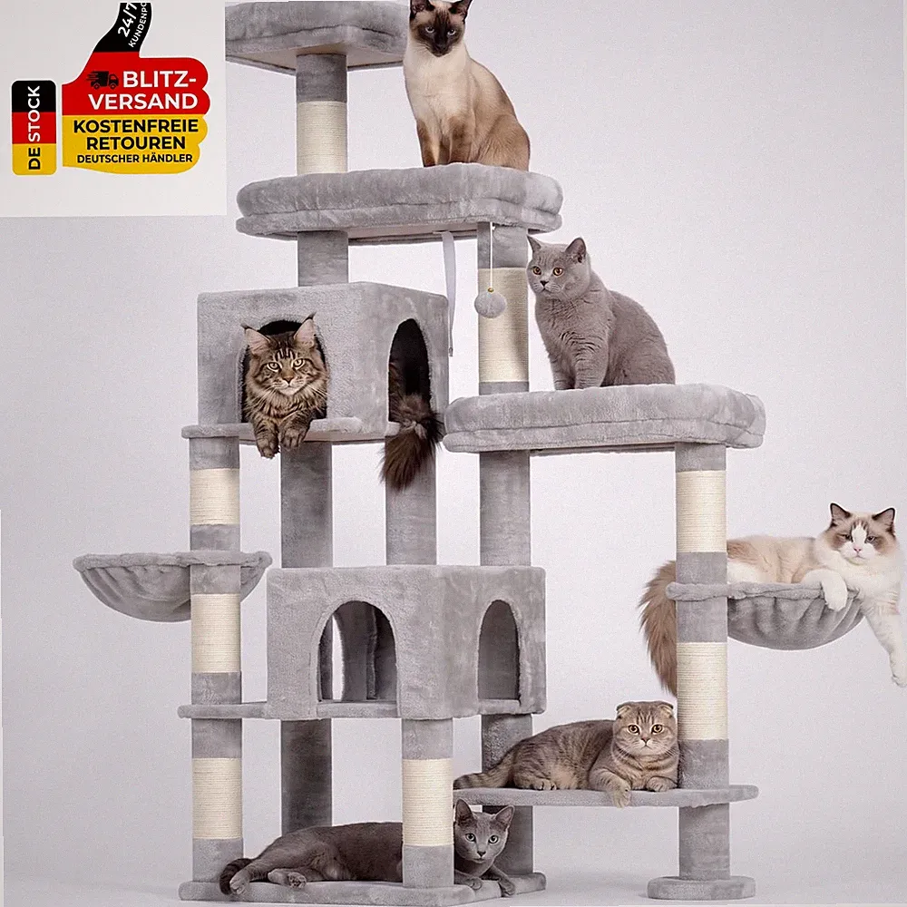 Hey-Brother 180 Cm XXL Kratzbaum, Mit Erweiterung Platz, Stabil, MPJ038W | Katze