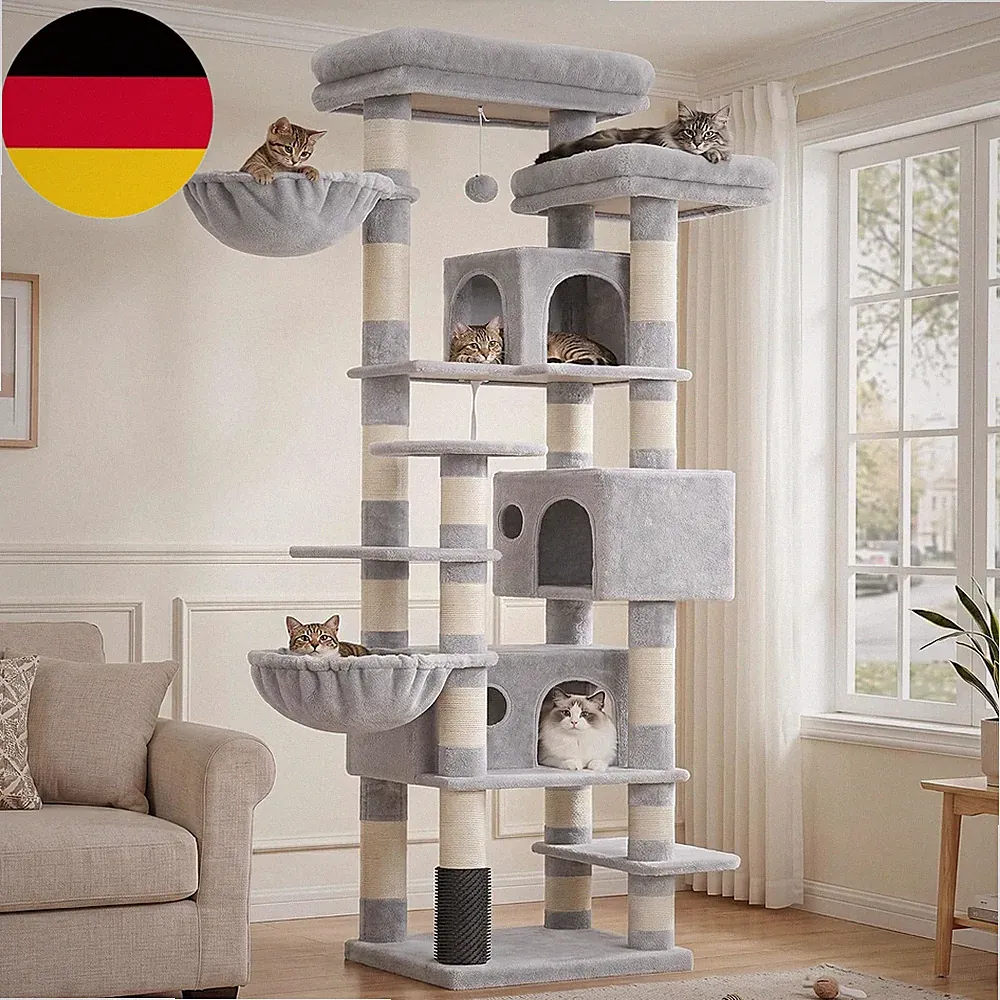 Hey-Brother 188 Cm Mehrstöckiger Kratzbaum, 2 Plattform, 3 Höhle, MPJ035-MW | XX