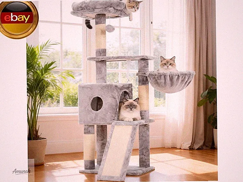 Hey-brother Kratzbaum, 108cm Indoor Katzenbaum, mehrstöckiger Katzenkratzbaum