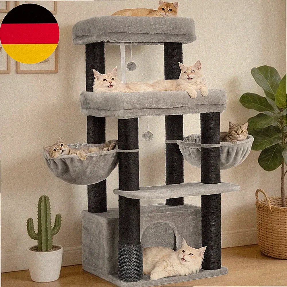 Hey-Brother Kratzbaum Für Große Katzen, Mit 8Cm Dicke Sisalpfosten, MPJ02W | 130