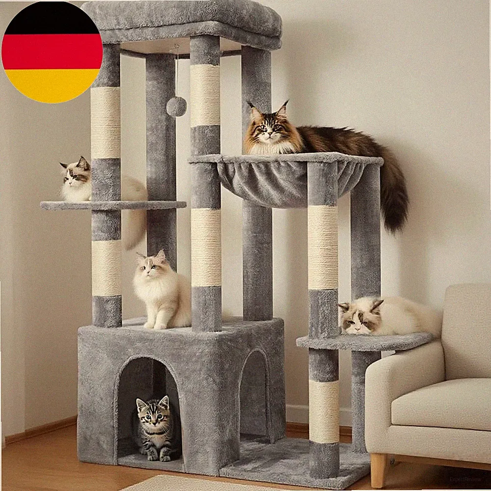Heybly Kratzbaum 120Cm - Großer Katzenbaum Mit Xl-Basis, Für Große Katzen & Mehr