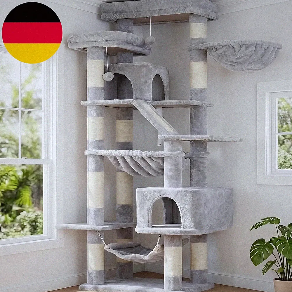 Heybly Kratzbaum, 180Cm Katzenturm Für Wohnungskatzen Hellgrau HCT034W | Katzenb