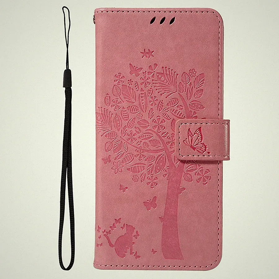 Hülle für Xiaomi Redmi A5 K80 Note 14 Pro 14 Baum Leder Wallet Case Handyhülle