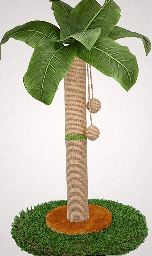 Indoor Katzenkratzbaum 60 cm - Stabiler Kratzplatz mit hängendem Spielzeug