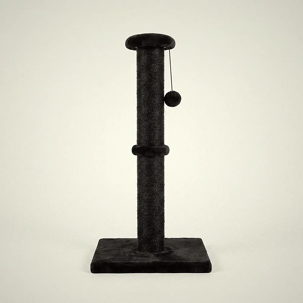 IvoQ Kratzbaum für Katzen - 90 cm - Schwarz - Stabiler Katzenkratzbaum mit Spiel