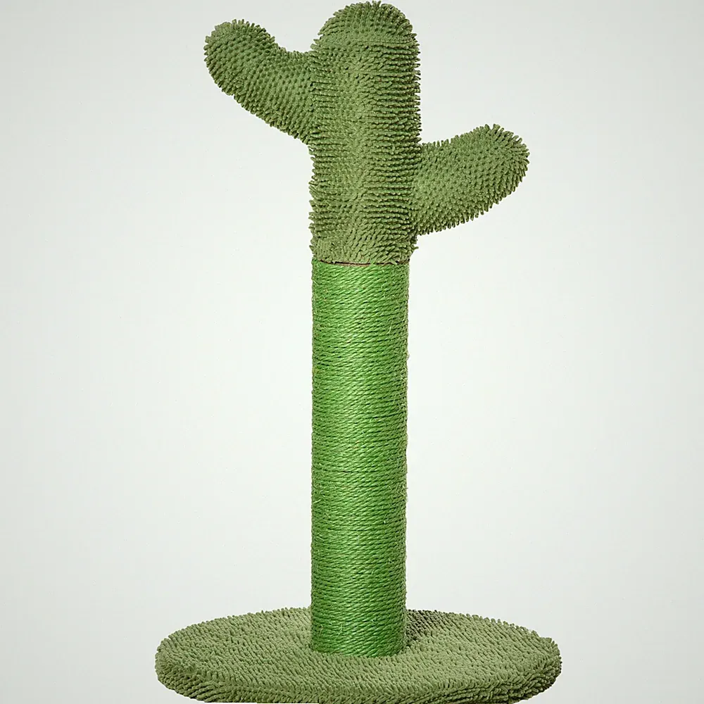 Kaktus Katzenkratzbaum Sisal Kratzsäule Flauschig & Robust für Katzen 65cm