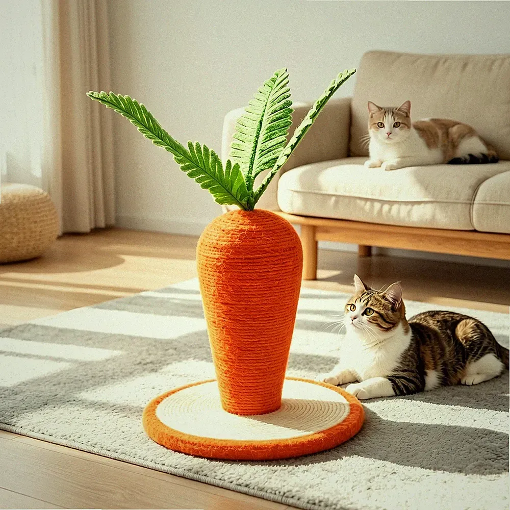 karotten-Kratzbaum karottenförmig sisal-Kratzsäule orange