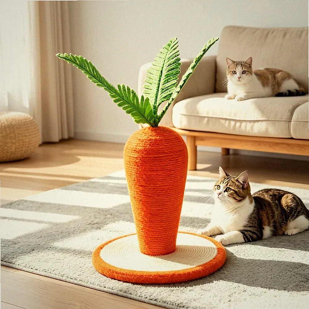 karotten-Kratzbaum karottenförmig sisal-Kratzsäule orange