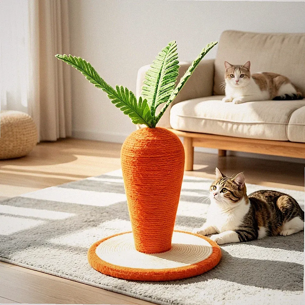 Karotten-Kratzbaum Karottenförmig Stehender Kratzbaum Orange