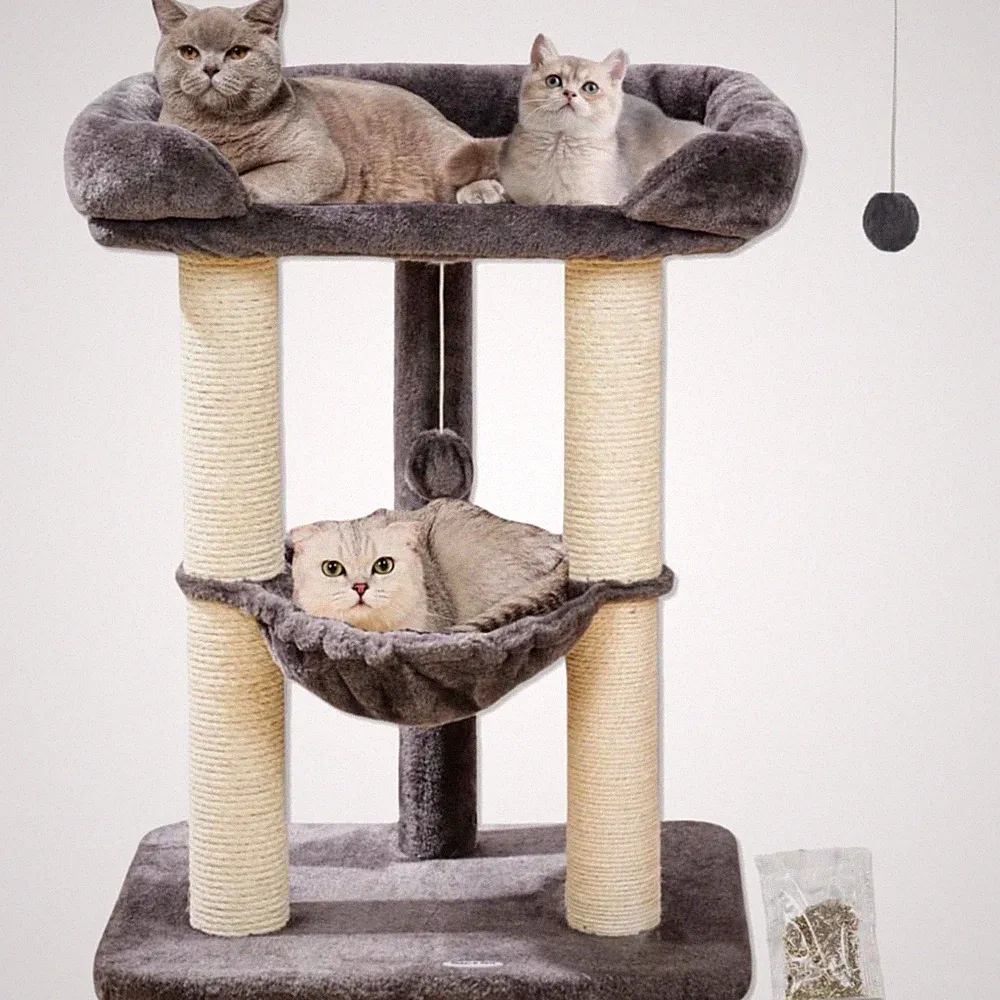 Katz Kratzbaum 72cm Kratzstamm Liegeplatz Hängematte Sisal modern