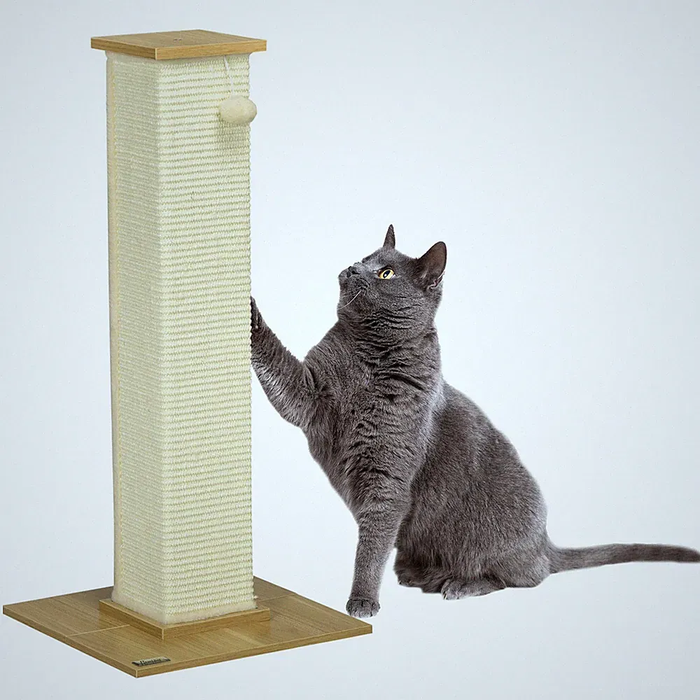 Katzen Kratzbaum 80cm stabil Sisalstamm XXL Kratzsäule Schutz für Möbel Holz