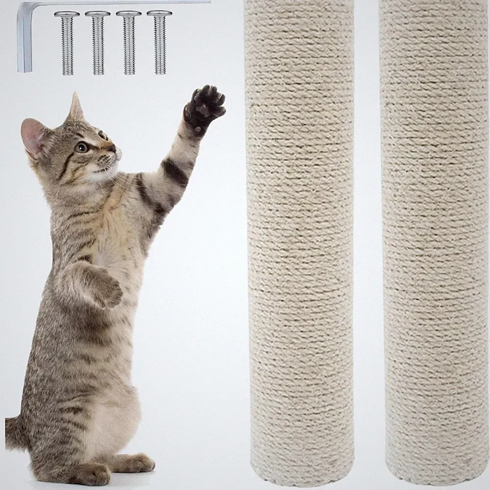Katzen Kratzbaum Ersatz Sisal 40cm 2 Stück Kratzsäule Kratzstamm Zubehör