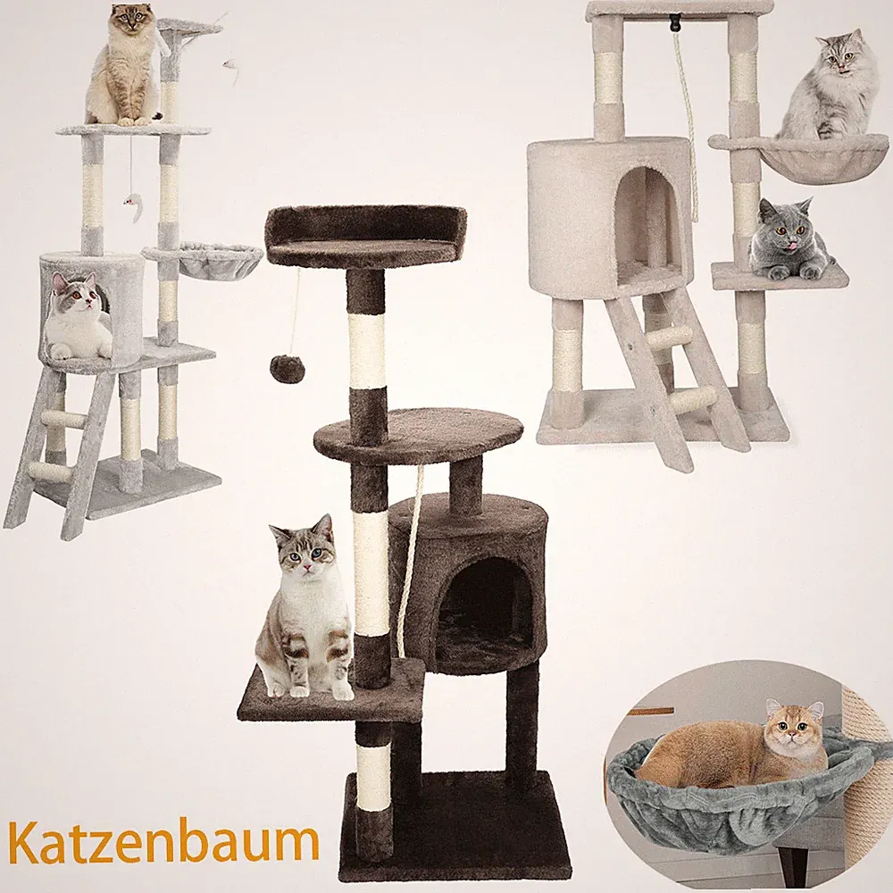 Katzen Kratzbaum Katzenbaum Kletterturm mit Höhle Große Plattformen Kletterbaum