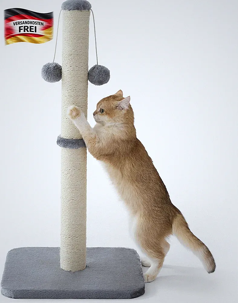 Katzen Kratzbaum mit Sisalstamm und Spielball für Indoor, stabile Basis
