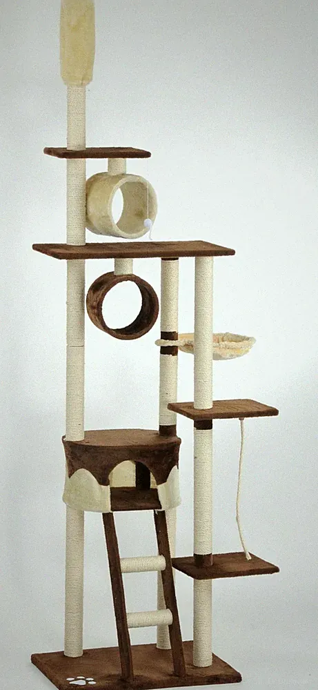 Katzen-Kratzbaum ROOFY deckenhoch XXL - mit Deckenspanner und Katzenspielzeug