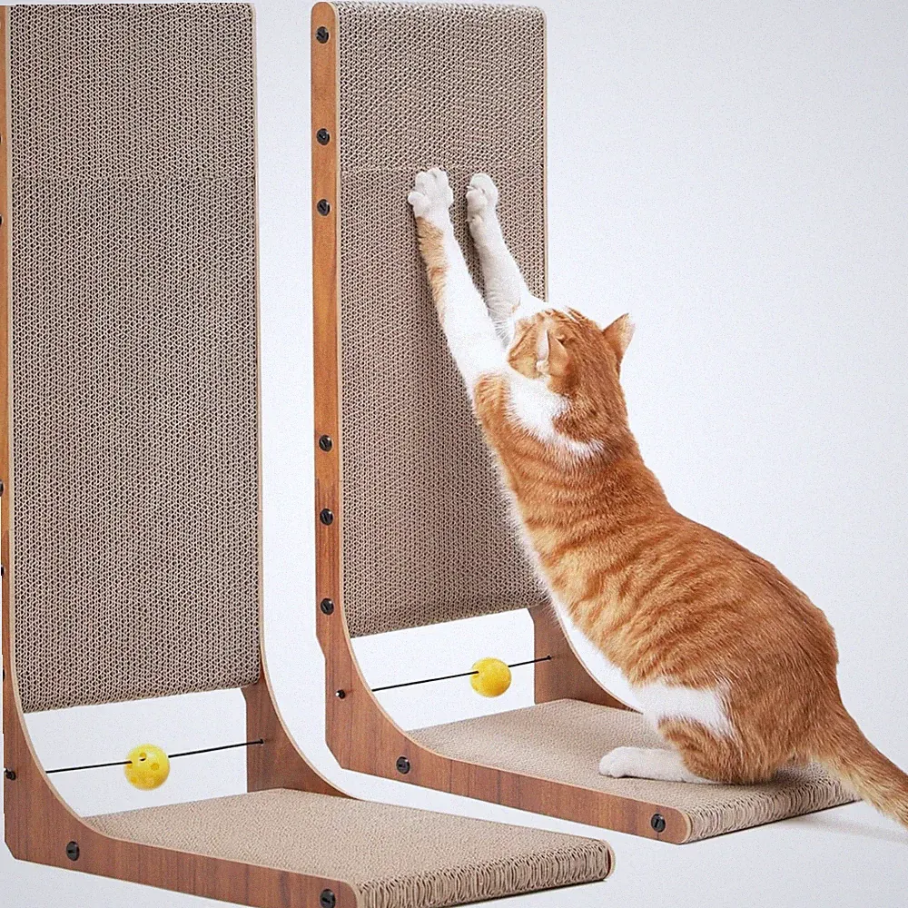 Katzen Kratzbaum Set 2 Stück L Form 68cm Kletter und Spielzeug Kratzbrett