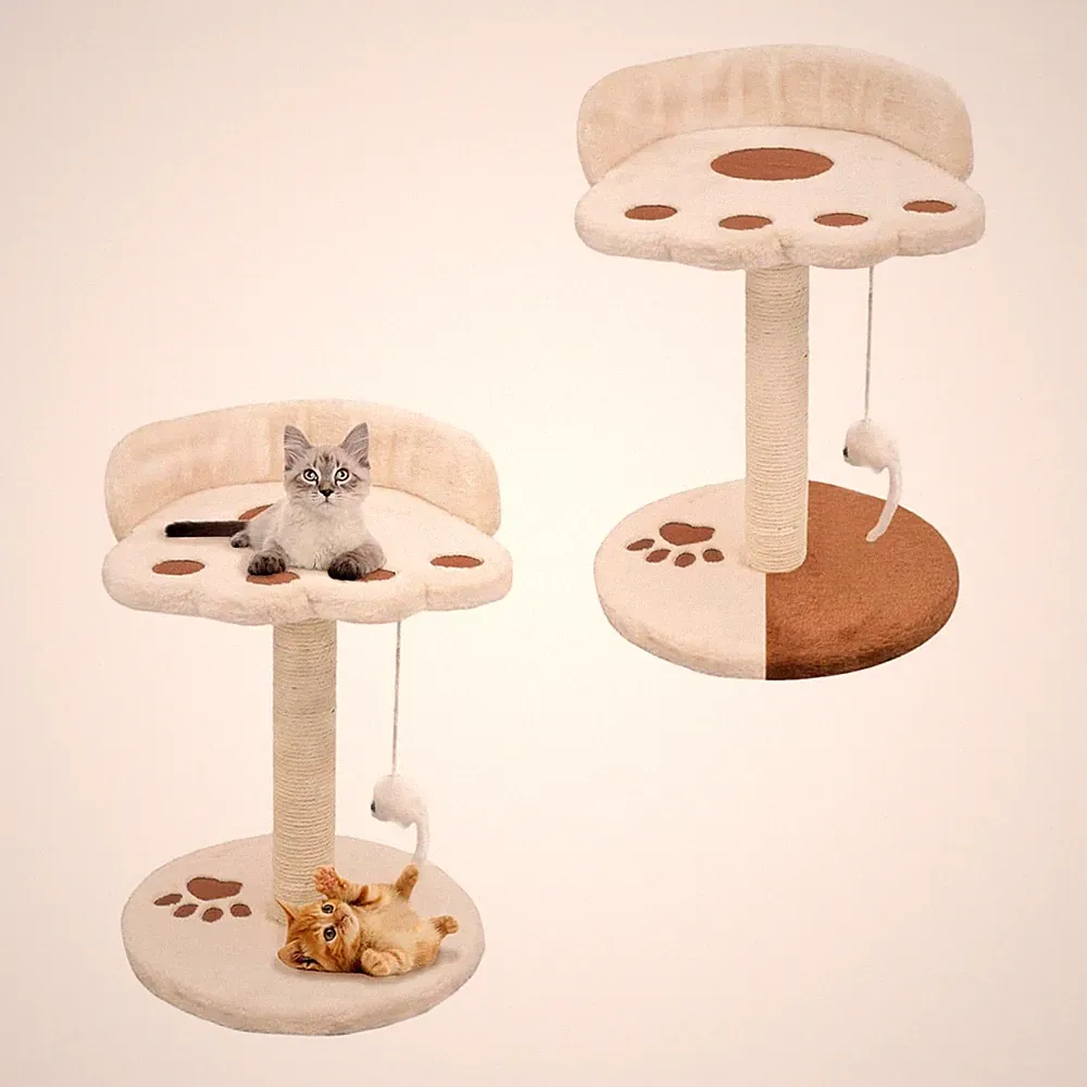 Katzen-Kratzbaum Sisal 40cm Katzenbaum Kratzsäule Kratzspielzeug mit Spielmaus