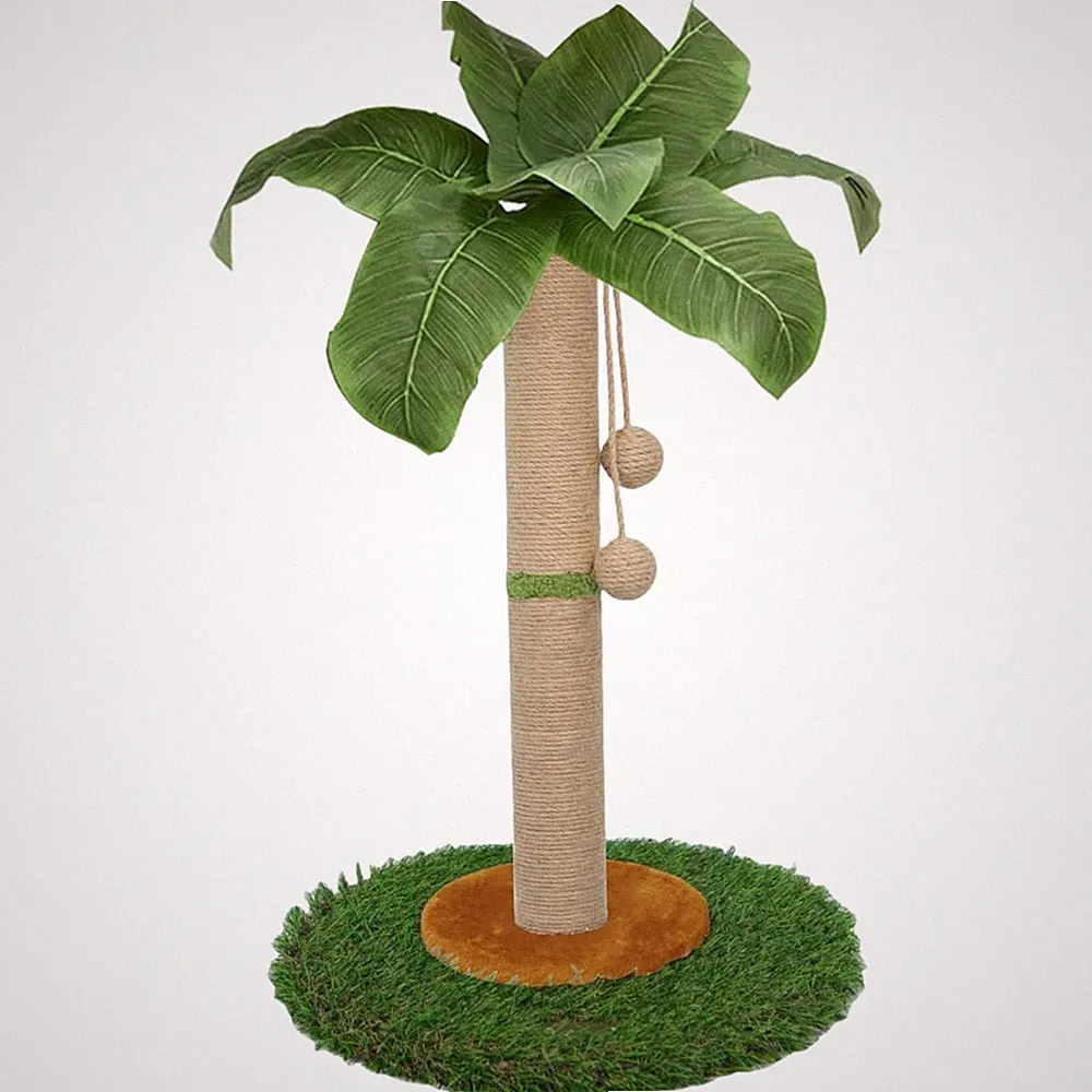 Katzen Kratzbaum Sisalseil 60cm Indoor Kratzbaum mit Ball und Palme