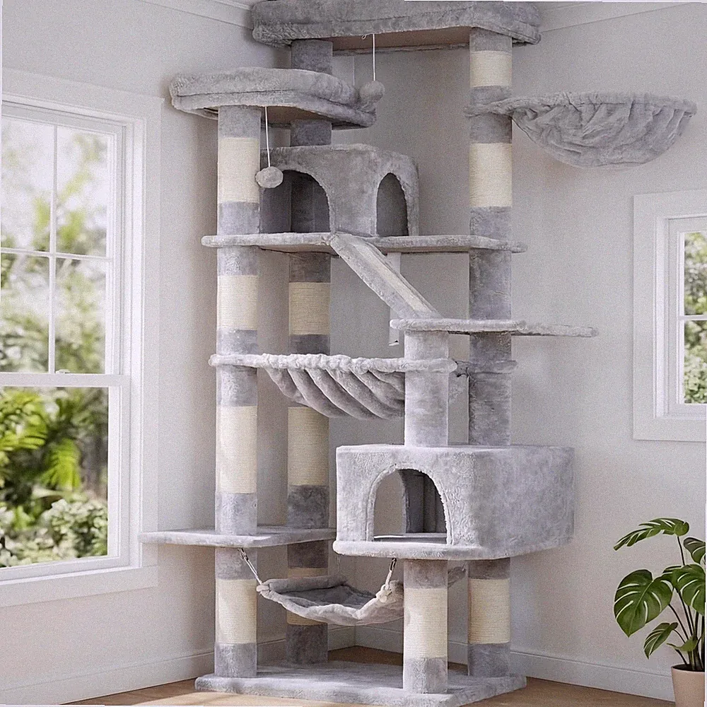 Katzen Kratzbaum Wohnungskatzen Schlafhöhlen Hängematten Spielbälle 180cm