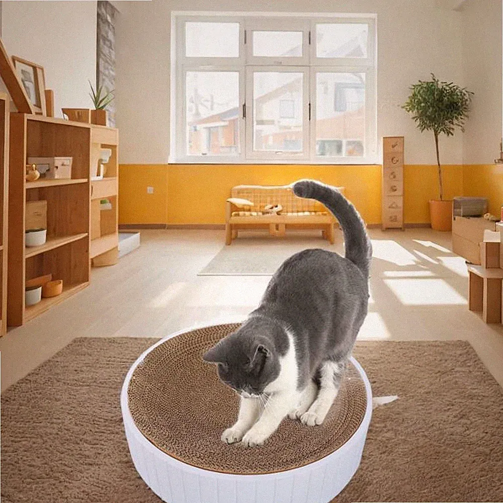 Katzen Kratzbrett, Katzenkratzbrett, Schlaf Und Spielbrett, Wellpapier, Runde