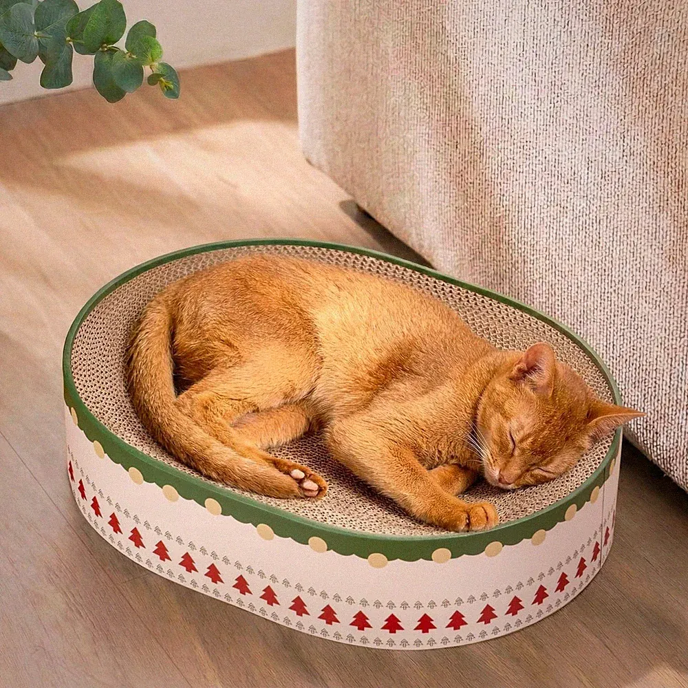 Katzen Kratzbrett Pappe Weihnachtsbaum Natur Kätzchen Kratzen Innen