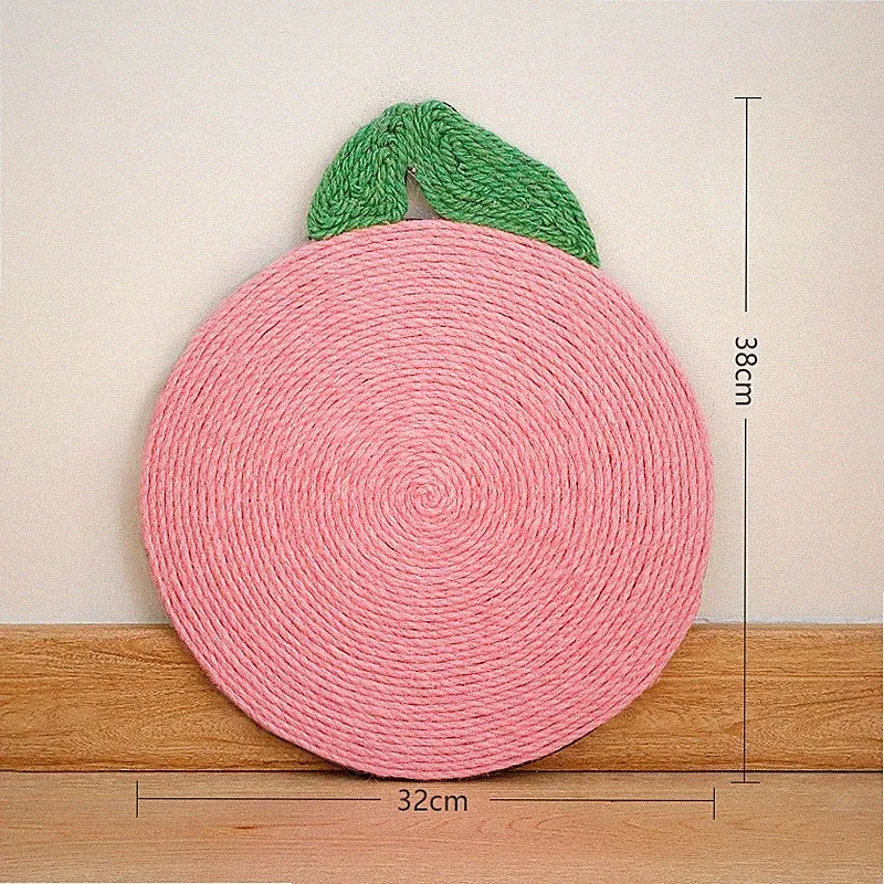 Katzen Kratzbrett Sisal Rund Rosa Orange Wandmontage Kratzbaum Spielzeug