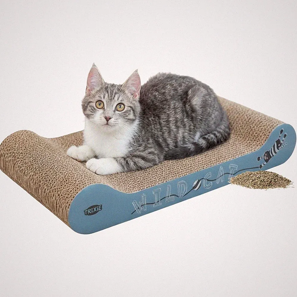 Katzen Kratzpappe Wild Cat mit Katzenminze 41 x 24 x 7 cm Kratzbrett aus
