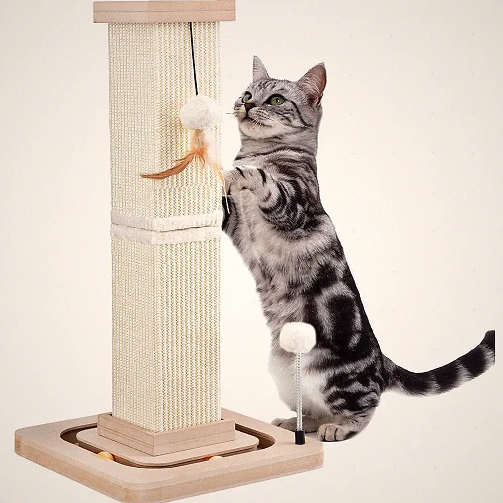 Katzen Kratzstamm Kratzsäule Sisal 67cm Kratzbaum Kratzmöbel mit Spielzeug