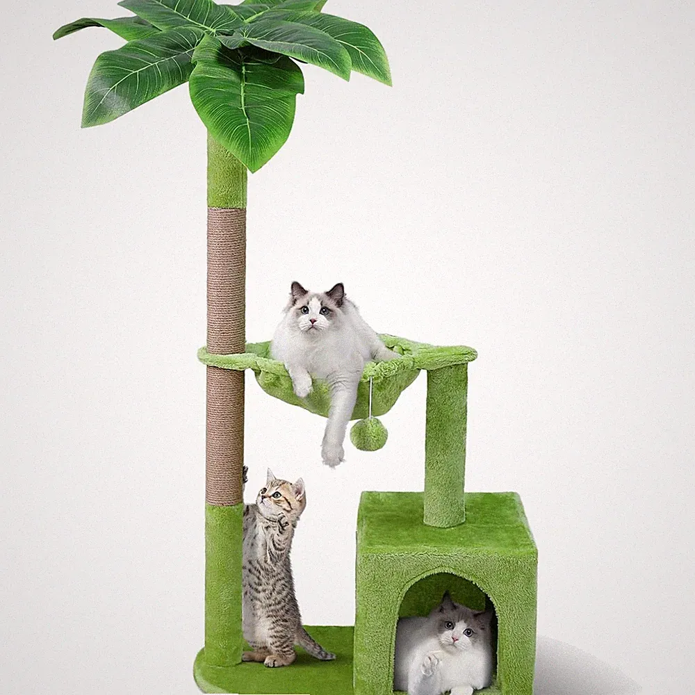 Katzenbaum Kratzbaum 110 cm hoch mit Sisal Seil stabil für 2 3 Katzen