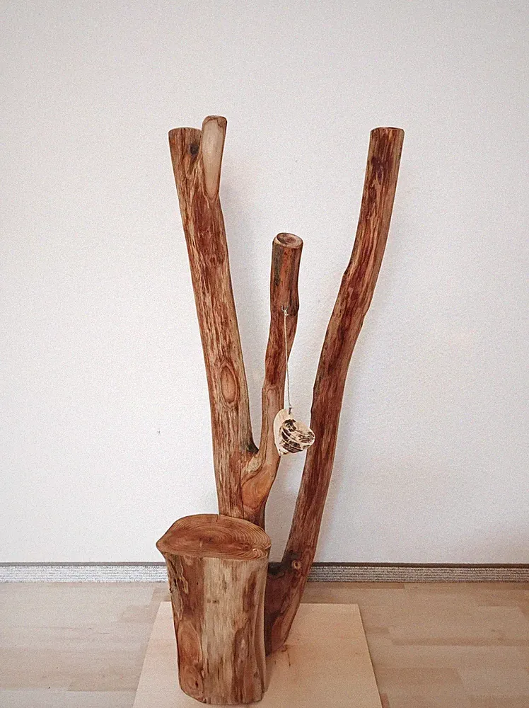 Katzenbaum Kratzbaum Baumstamm Natur Holz Ulme Unikat Handmade 1,10m