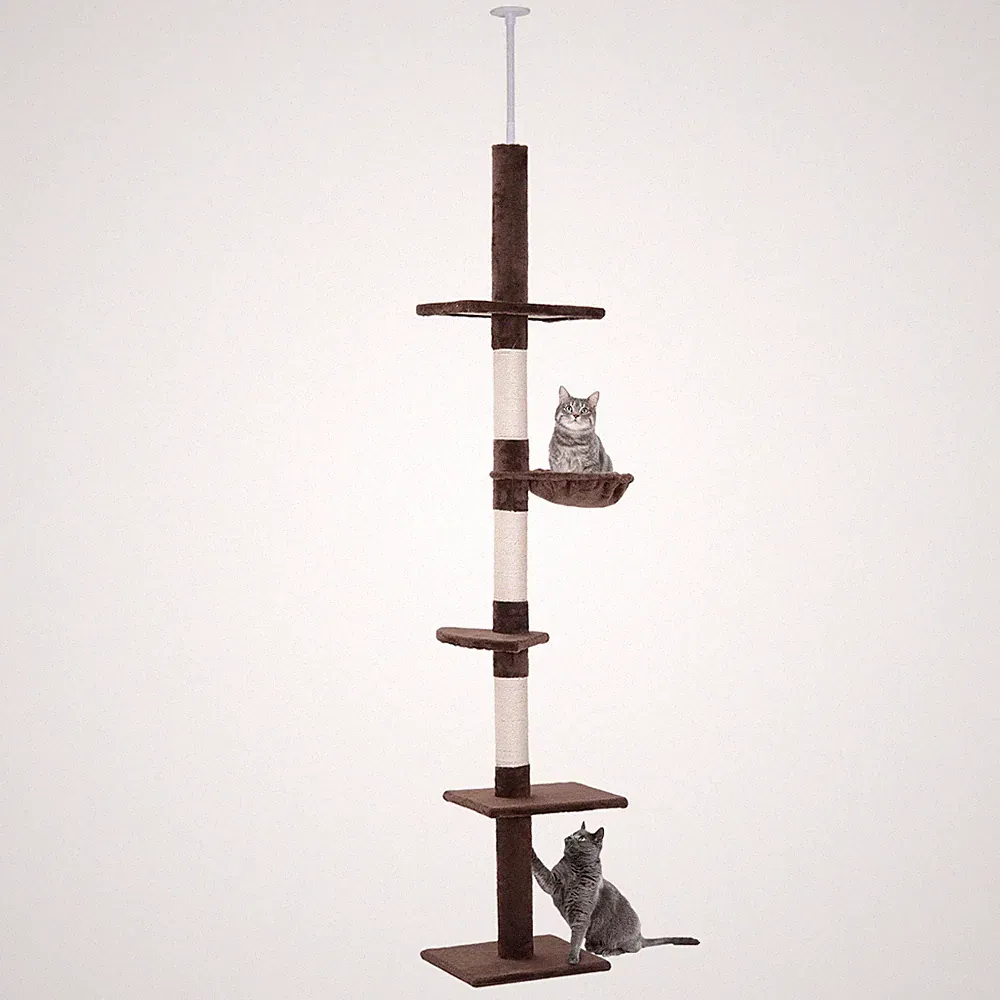 Katzenbaum Kratzbaum Katzenkratzbaum mit Sisalsäulen höhenverstellbar Beige