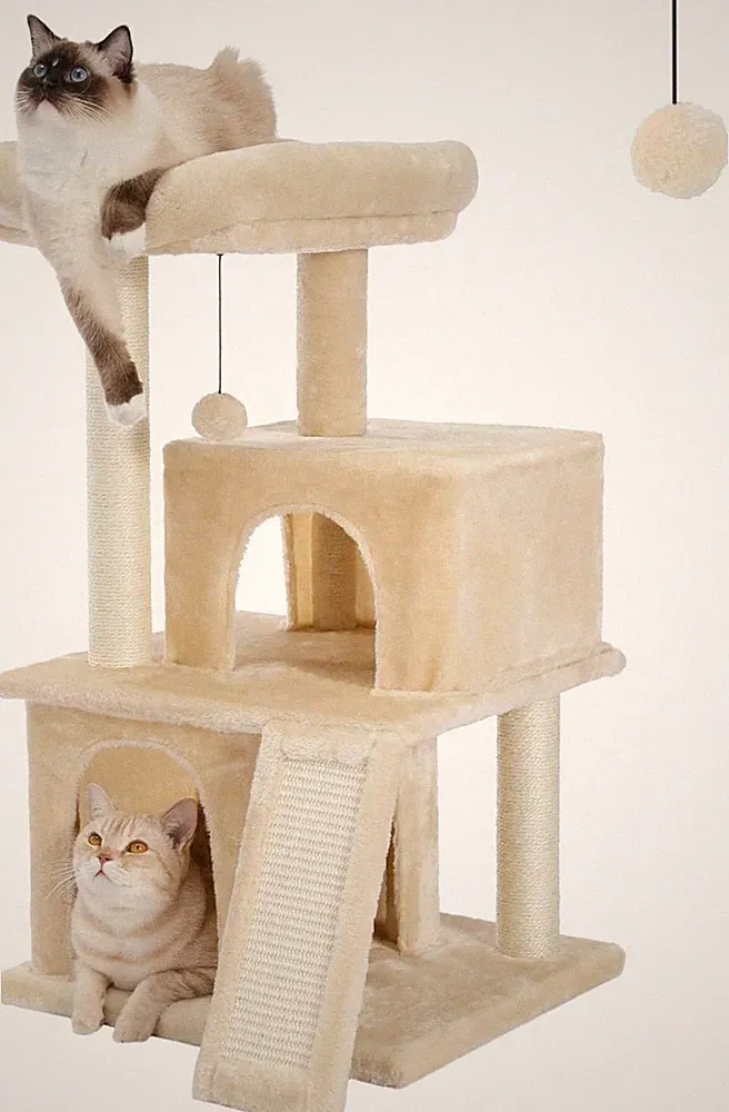 Katzenbaum Kratzbaum Kratzbäume Katzenmöbel Mit Sisal-Seil Plüsch Liege Höhlen S