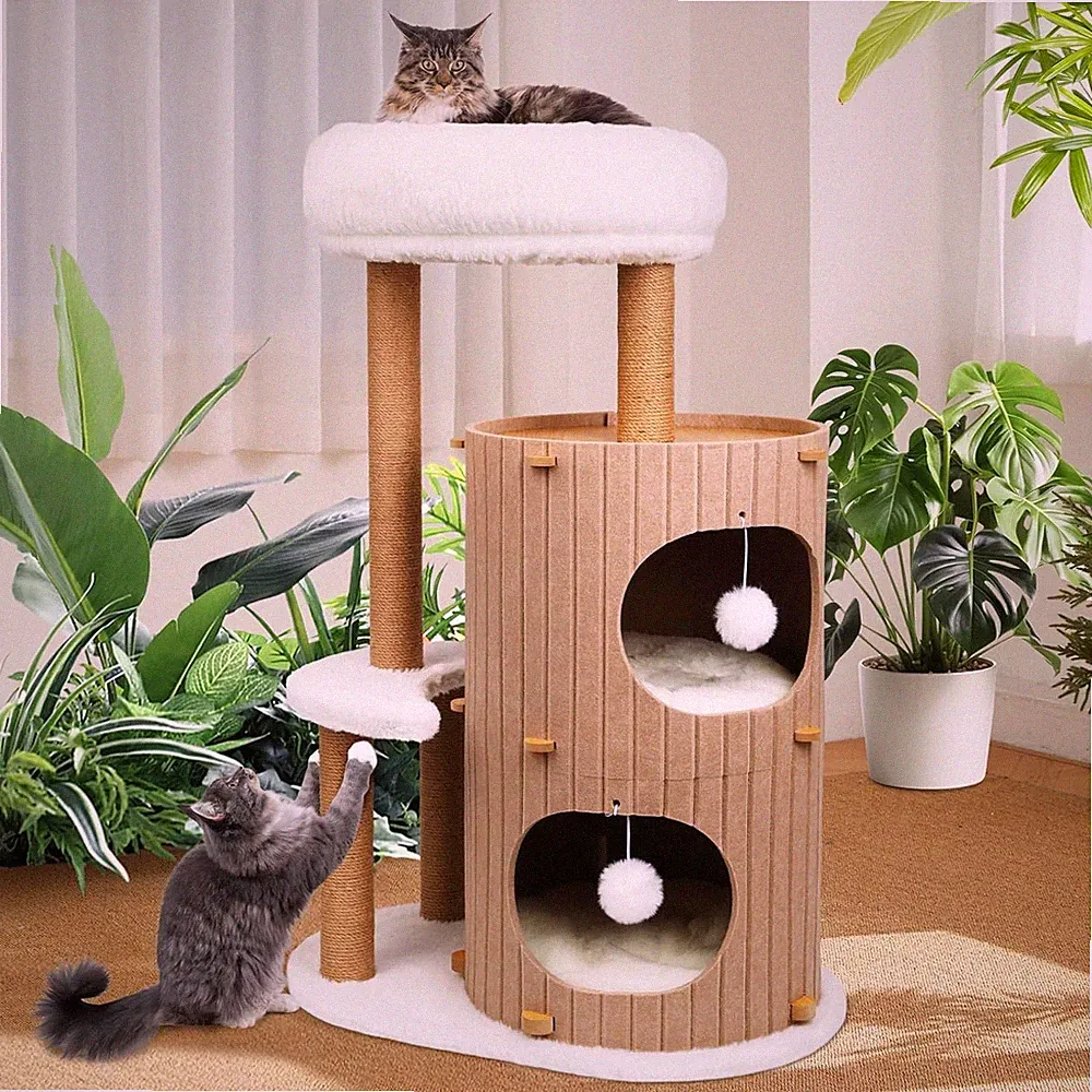 Katzenbaum Kratzbaum Stabil Kletterbaum 93cm mit Kratztonne Sisal Spielbaum