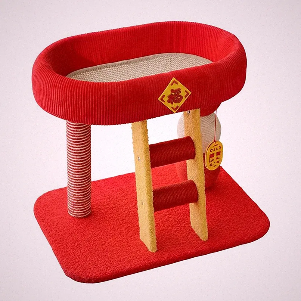 Katzenbaum mit Leiter Kletterleiter Katzenkletterbaum Platzsparend
