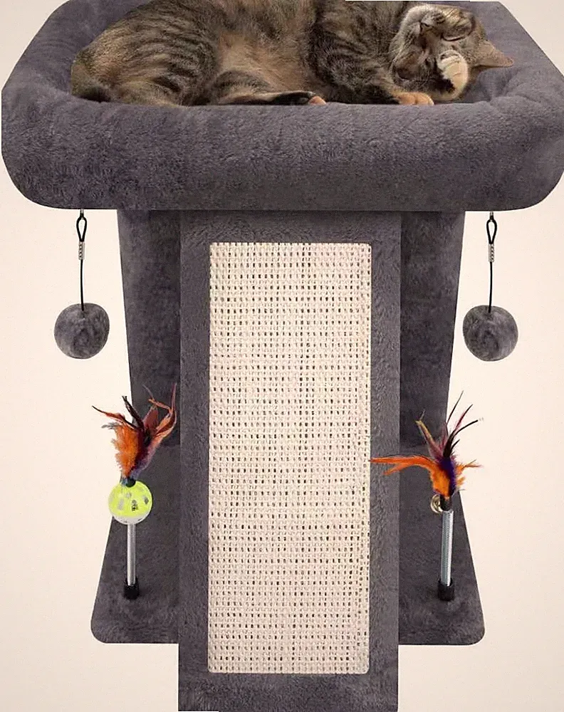Katzenbaum Sisal Grau 48x39x44cm Kratzmöbel Spielzeug für Indoor