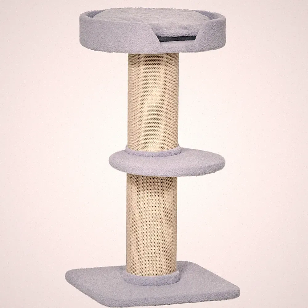 Katzenbaum Spielbaum Kratzstamm mit Plattform Sisal Plüsch 3 Farbe