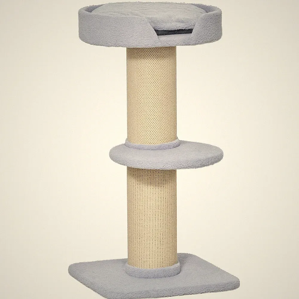 Katzenbaum Spielbaum Kratzstamm mit Plattform Sisal Plüsch 3 Farbe