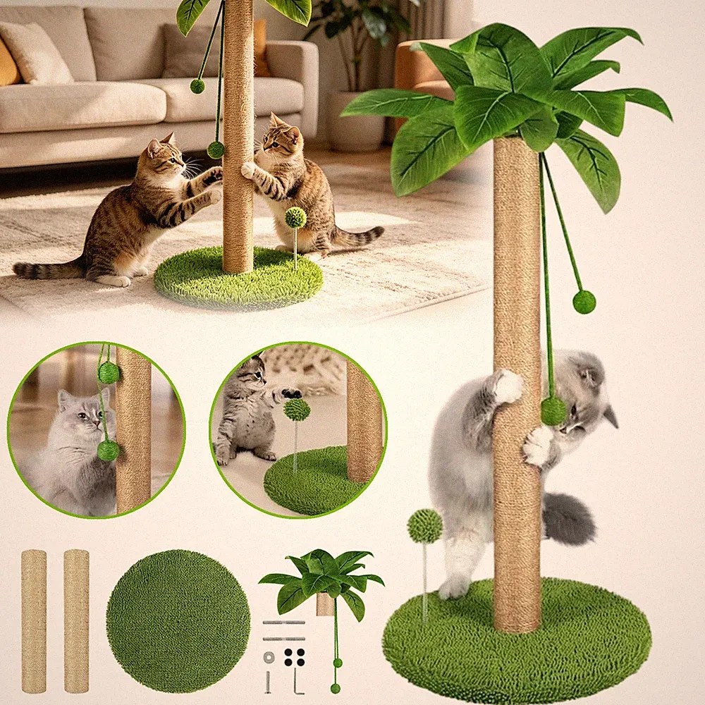 Katzenbaum XXL Hochwertiger Kratzbaum Katzenkratzbaum Kratzbaum Kratzsäule Grün