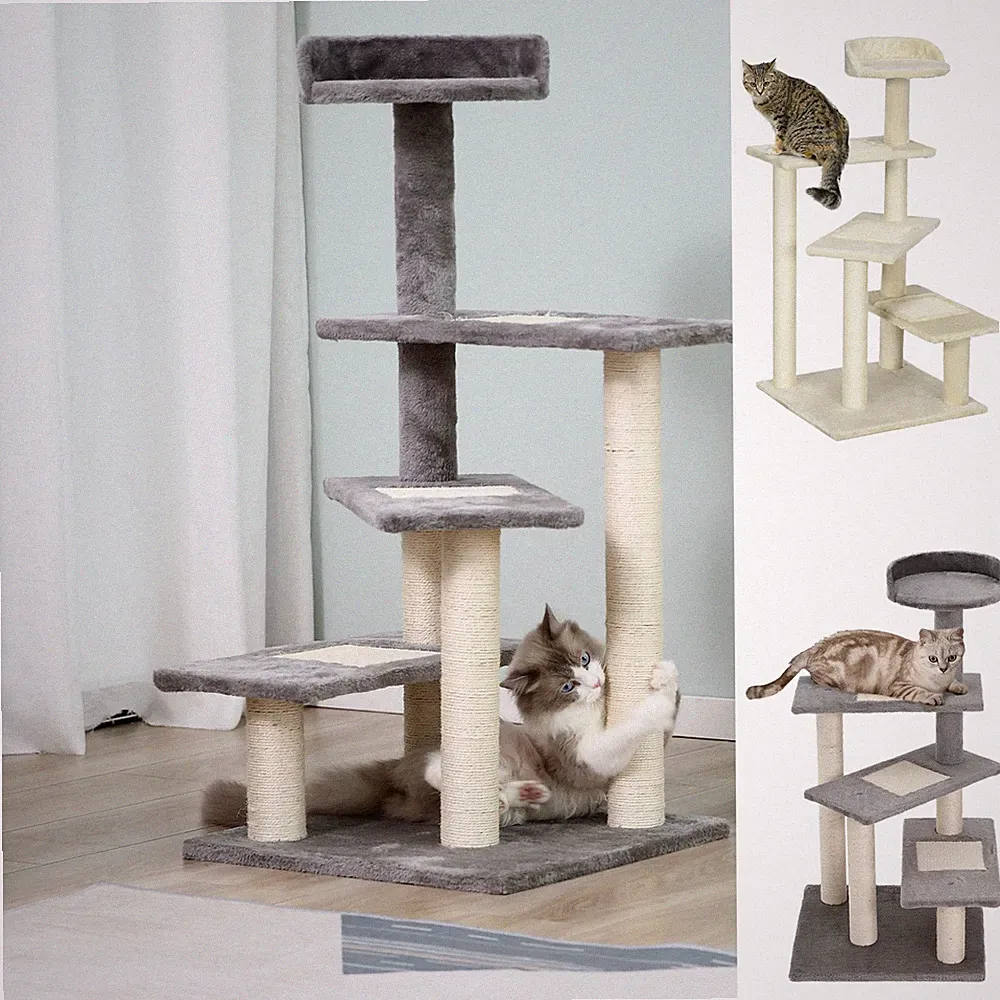 Katzenbaumkratzer 100 cm, Spielkletterbaum, Kätzchen Haustier Kratzmöbel