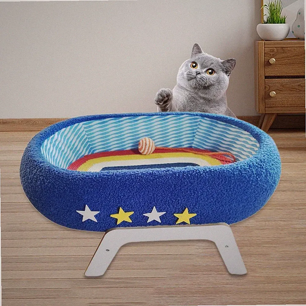 Katzenbett mit Ständer, Heimtierbedarf, Katzenkratzbaum für Spielübungen und