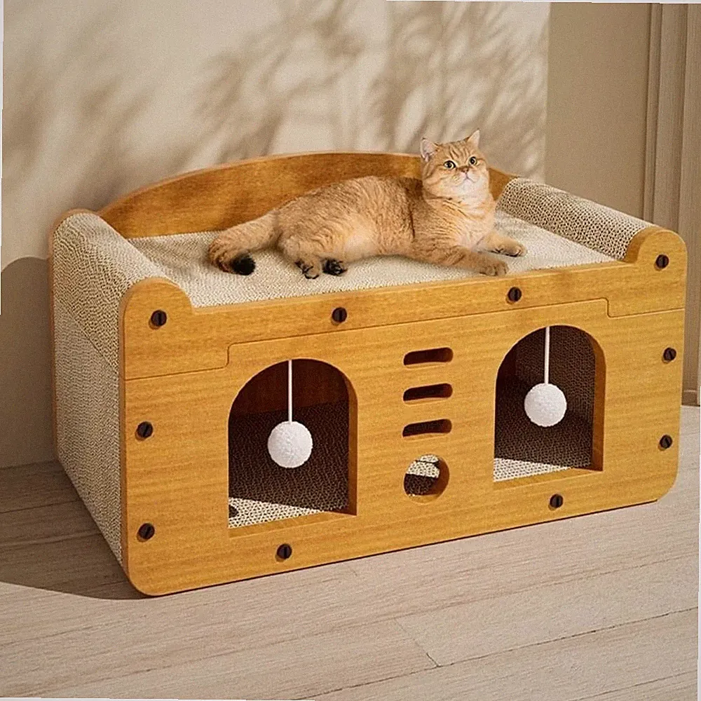 Katzenhaus Katzenbett Katzen Kratzbrett Multifunktions Kratzpappe Kratzkarton DE